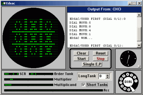 Computerspiel OXO (1952) im Emulator